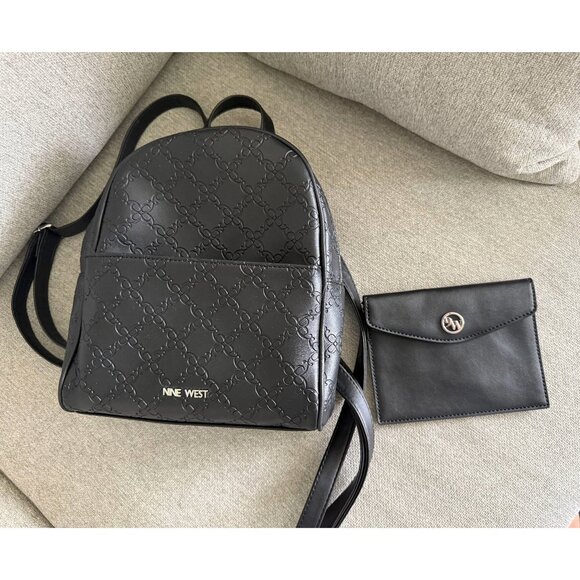 Nine West Logo Embossed Mini Backpack Purse - Picture 2 of 5